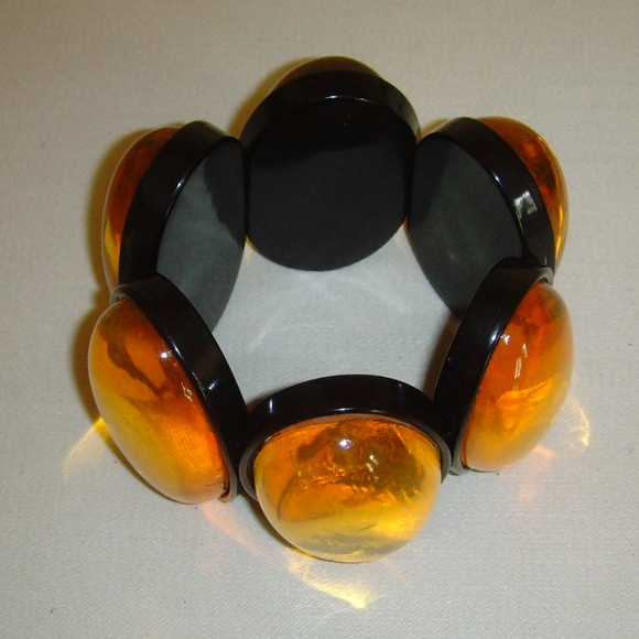 Gerda Lynggaard MONIES Amber Lucite and Animal Print Themed Statement Bracelet - Picture 12 of 16